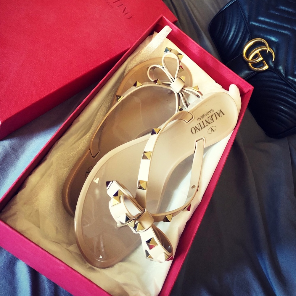 Valentino Rock Stud Flip Flops